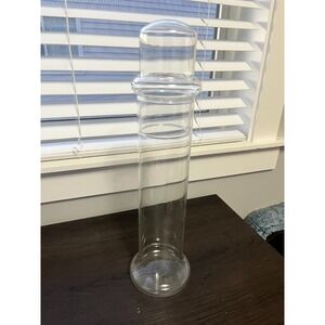 Rare Vintage Tall Pyrex 16" Glass Cylinder With Cover Lid Stamped Pyrex Corning